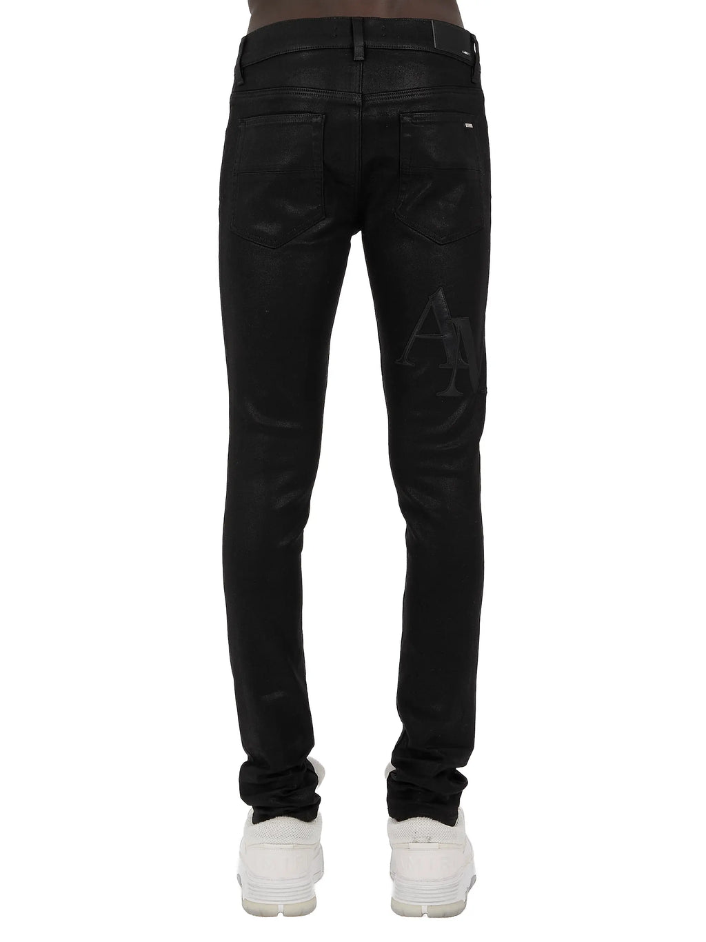 Amiri Jeans Staggered Logo Waxed Skinny